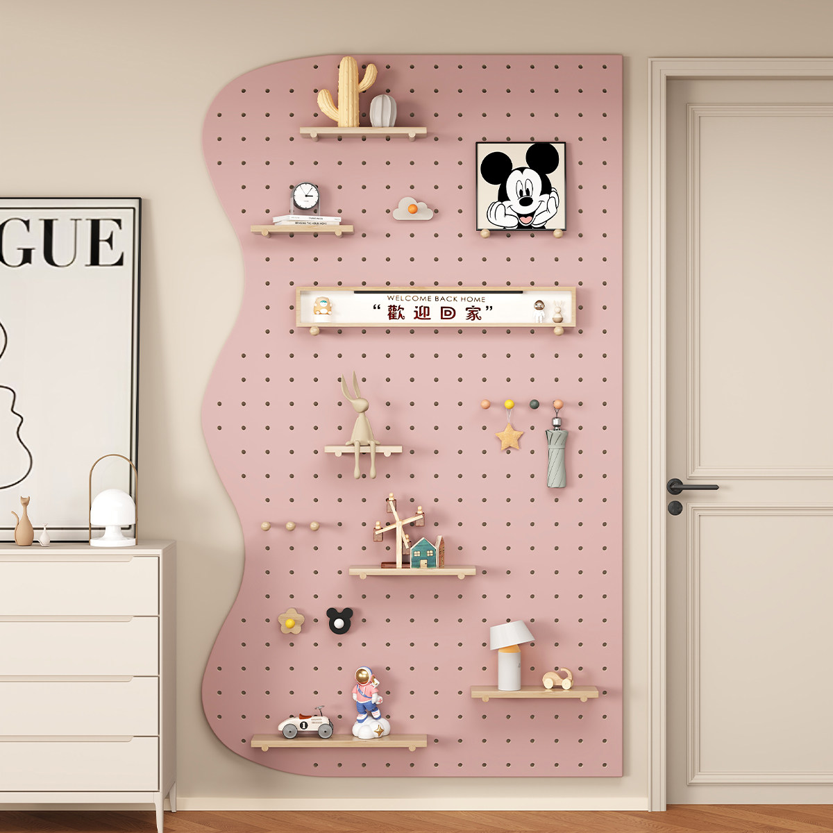 Solid wood hole board storage rack