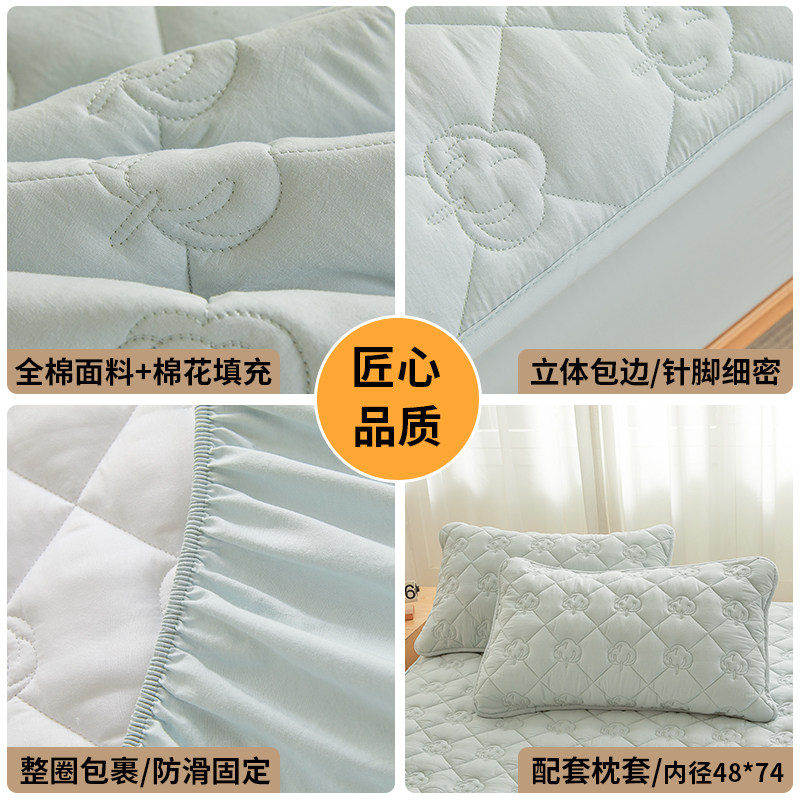 新疆全棉棉花床笠单件Aa类母婴级加厚夹棉纯棉防滑床罩套四季通用,淘宝优惠券,粉丝福利购,淘宝优惠卷