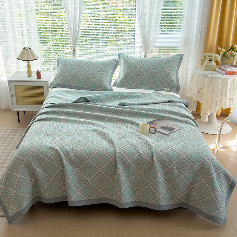 全棉双层纱夏被里外纯棉盖毯毛巾被夏季夏凉被空调薄被单子可机洗