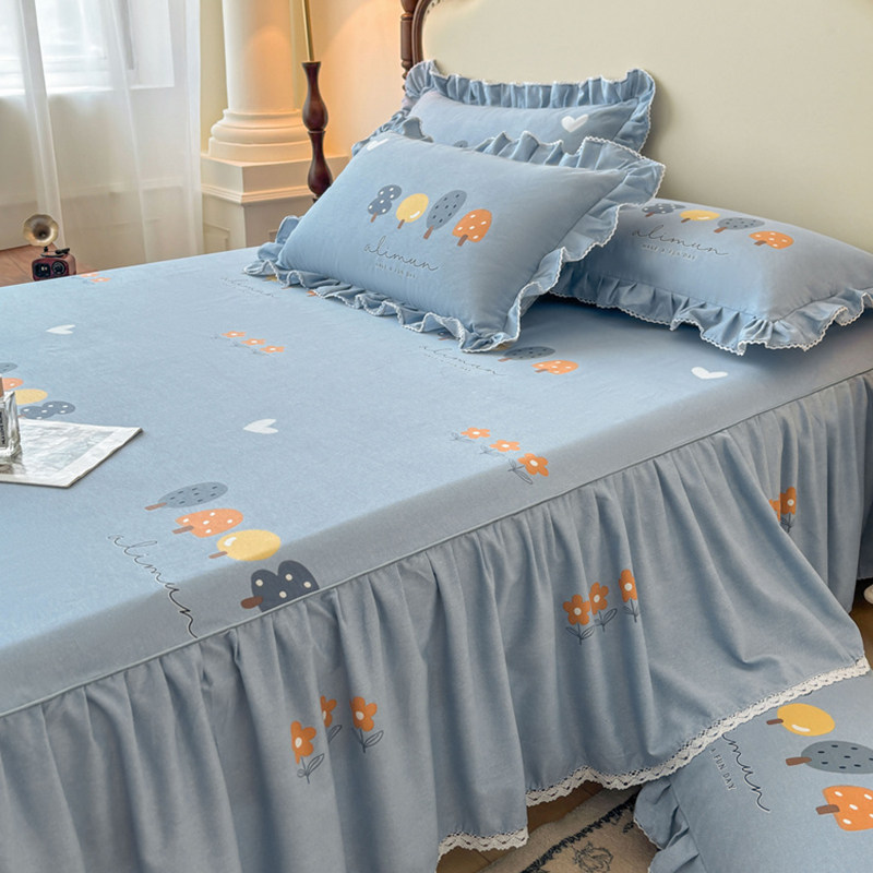 100全棉磨毛床裙单件加厚纯棉防滑床罩套带裙边四季通用遮丑下摆,淘宝优惠券,粉丝福利购,淘宝优惠卷