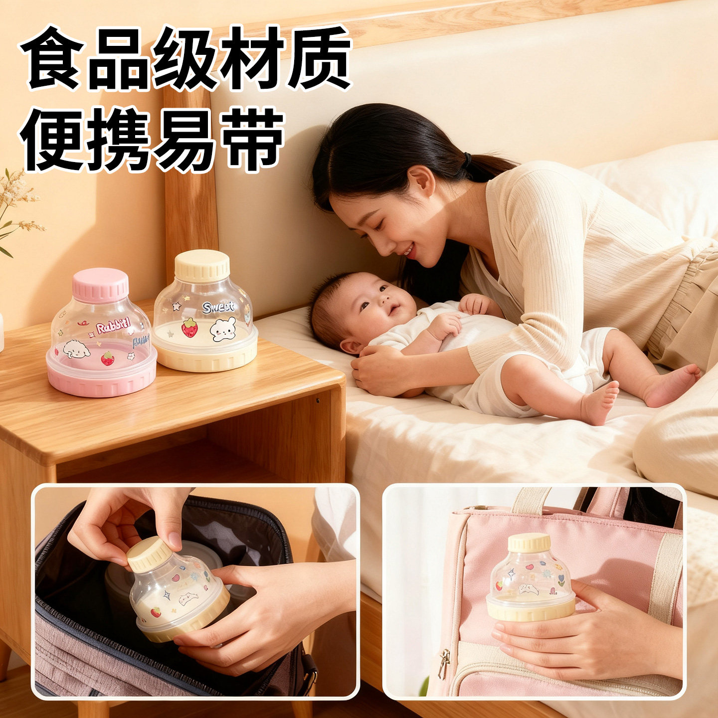 婴儿便携大容量奶粉分装盒外出零食水果独立分格一餐一格密封防潮,淘宝优惠券,粉丝福利购,淘宝优惠卷