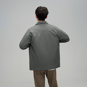 HLA/海澜之家先锋系列棉服22冬简约有型翻领加厚工装夹克外套男