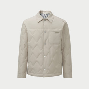 HLA/海澜之家轻商务时尚羽绒服夹克25秋冬保暖鸭绒衬衫翻领外套男