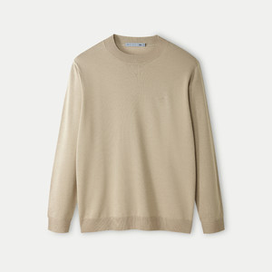 【含羊绒】海澜之家26春秋季商务圆领纯色毛衣男士长袖打底针织衫