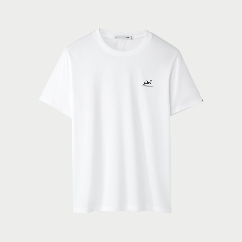 HLA/海澜之家山不在高系列短袖T恤25夏季新圆领印花凉感上衣男