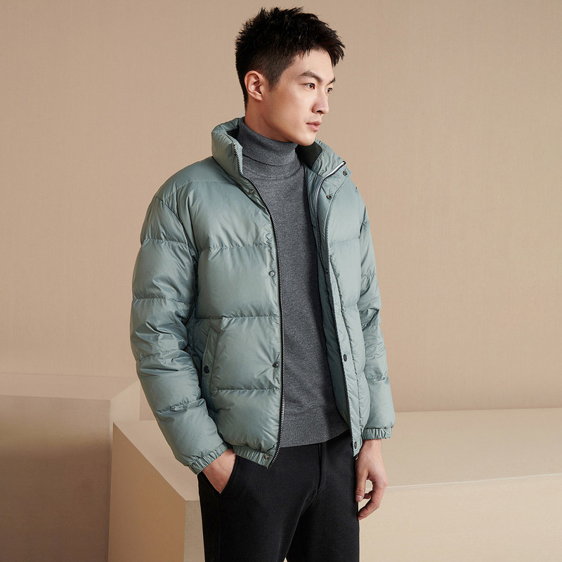 hla /海澜之家时尚拼接冬季羽绒服 海澜之家outlets店羽绒服