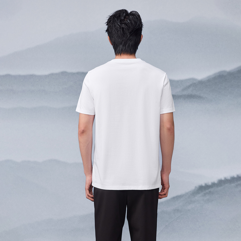 HLA/海澜之家山不在高系列短袖T恤25夏季新圆领印花凉感上衣男