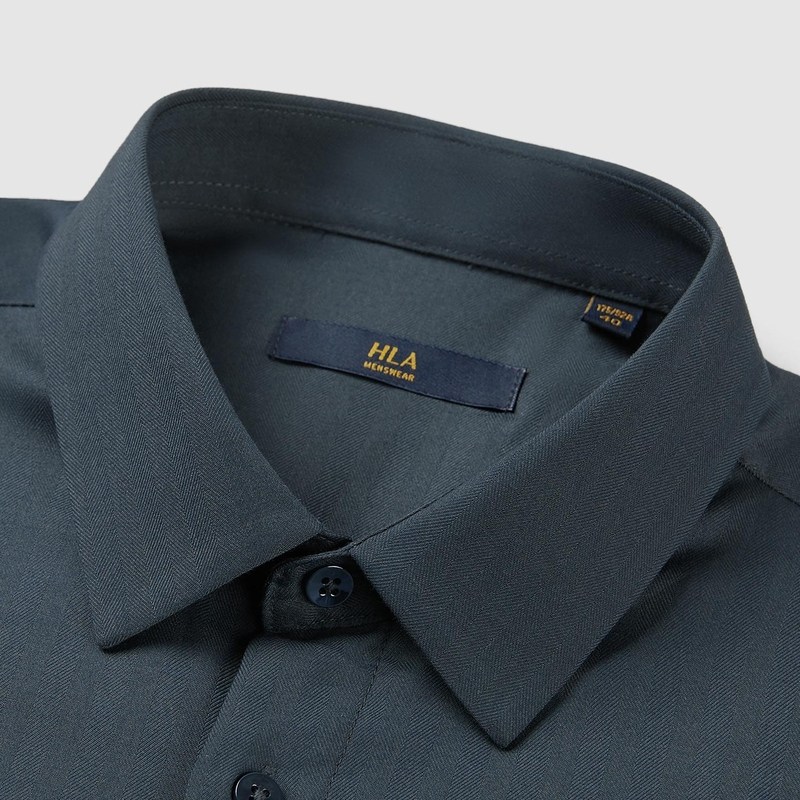 【奥莱】海澜之家加绒长袖衬衫秋冬尖领条纹商务保暖柔软衬衣男