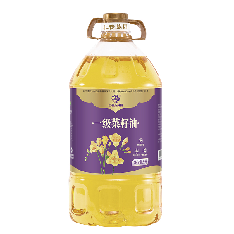 东旭大别山无添加压榨一级菜籽油5L非转基因植物油家庭食用油