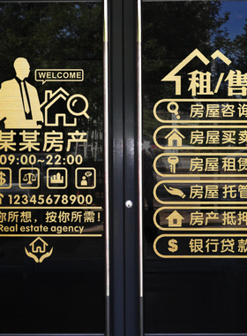 玻璃门房屋文字防水墙贴
