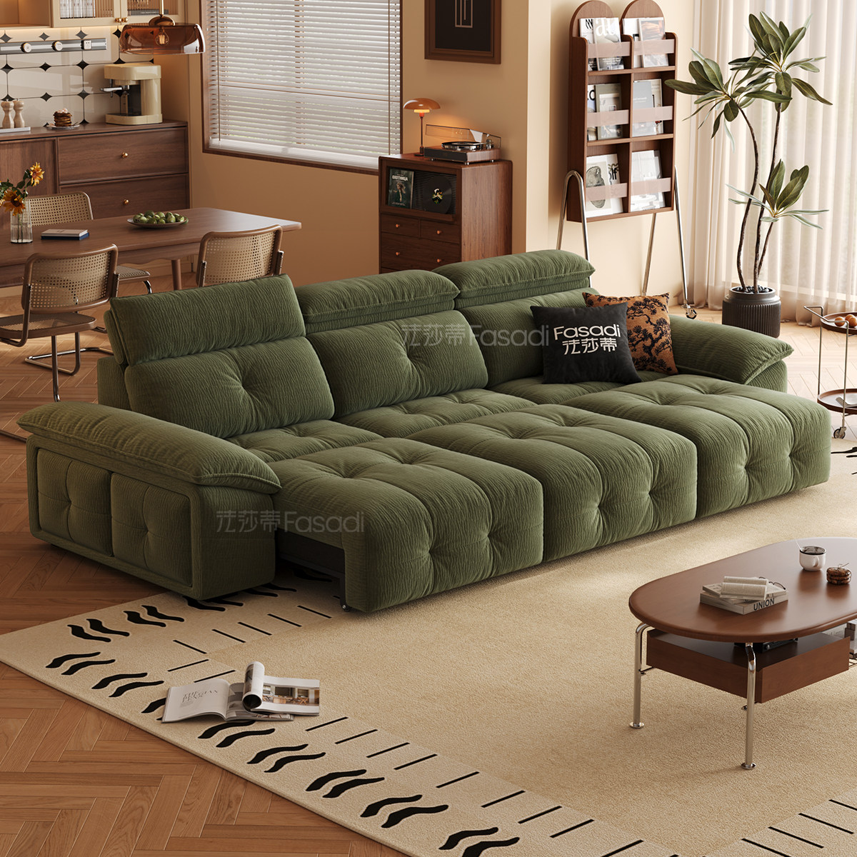 法莎蒂劳伦斯零靠墙电动功能沙发中古风客厅奶油抗菌婴儿绒沙发,淘宝优惠券,粉丝福利购,淘宝优惠卷