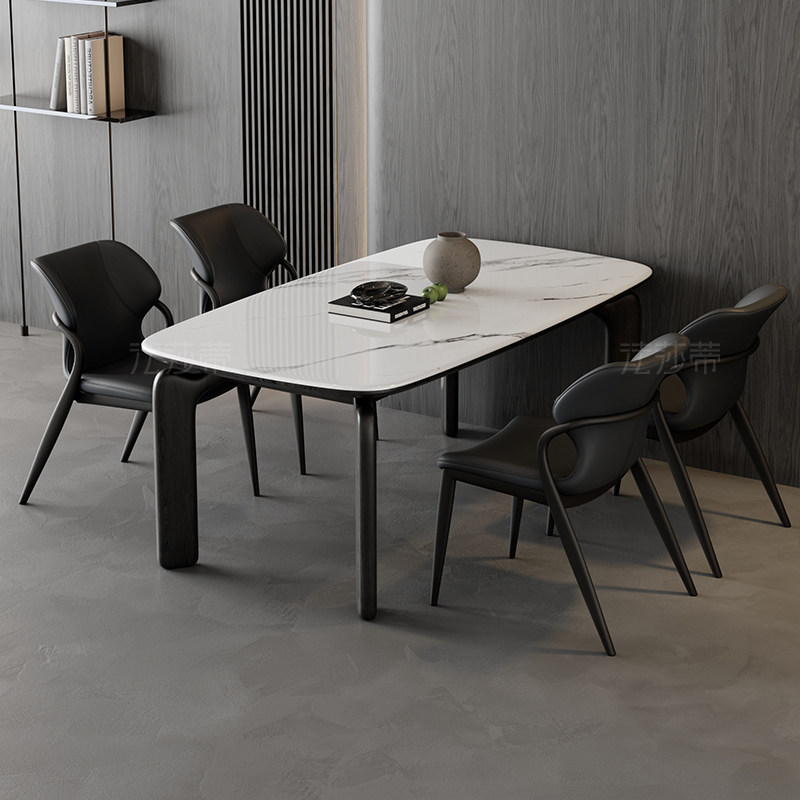 法莎蒂岩板餐桌椅现代简约北欧实木桌家用大象腿餐桌,淘宝优惠券,粉丝福利购,淘宝优惠卷