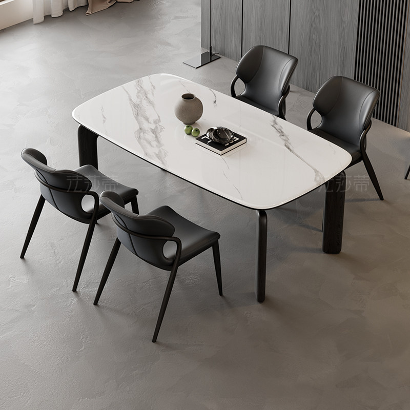 法莎蒂岩板餐桌椅现代简约北欧实木桌家用大象腿餐桌,淘宝优惠券,粉丝福利购,淘宝优惠卷