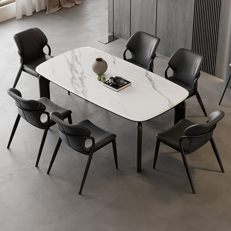 法莎蒂岩板餐桌椅现代简约北欧实木桌家用大象腿餐桌,淘宝优惠券,粉丝福利购,淘宝优惠卷