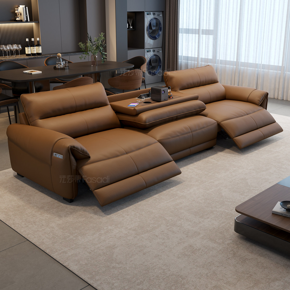 政府补贴法莎蒂零靠墙意式躺椅真皮多功能沙发客厅头等太空电动舱,淘宝优惠券,粉丝福利购,淘宝优惠卷