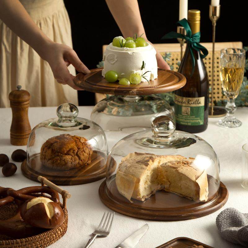 蛋糕展示架水果盘配食物玻璃罩透明防尘面包甜点试吃酒店托盘,淘宝优惠券,粉丝福利购,淘宝优惠卷