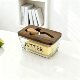 Acacia glass butter box airtight jar with lid spatula