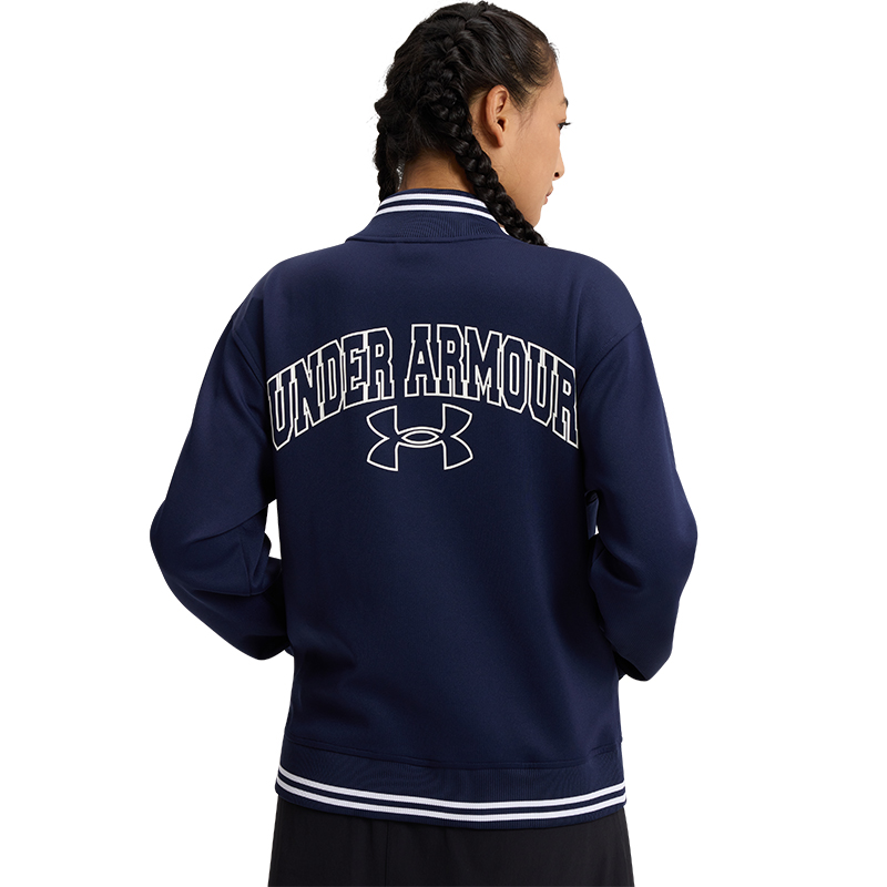 安德玛官方奥莱UA KNIT BOMBER男子女子刺绣跑步训练休闲运动外套 - 图1