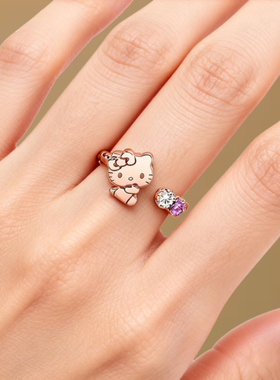 马上有钱戒指女凯蒂猫戒指女