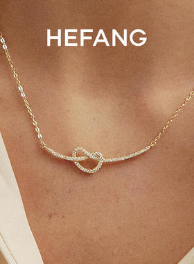 何方HEFANG爱心碱水结锁骨链