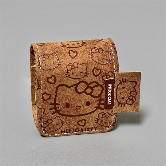 适用Airpods pro3耳机保护套秋冬棕色爱心KT猫苹果耳机套AirPods1/2代/4保护壳带挂绳airpods新3蓝牙耳机壳女