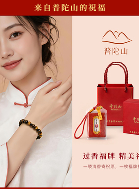 普陀山天然黄虎眼石手串女款招财