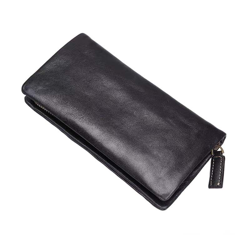 真皮复古男士钱包头层牛皮长款拉链大容量卡包休闲时尚手拿包,淘宝优惠券,粉丝福利购,淘宝优惠卷