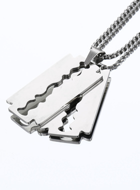 双刀片项链女ins轻奢小众毛衣链