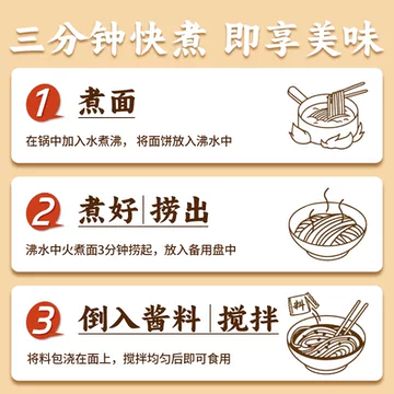 南山婆沙县花生酱拌面6袋装非油炸快煮面[35元优惠券]-寻折猪