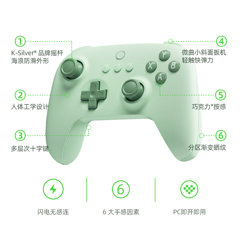 八位堂猎户座青春版有线手柄2.4G无线游戏手柄pc电脑Steam树莓派安卓手机原神地平线5使命召唤APEX黑神话悟空