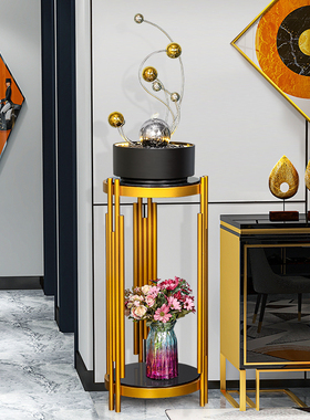 轻奢桌面喷泉现代流水摆件招财