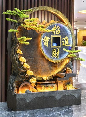 假山落地庭院喷泉招财景观水幕墙