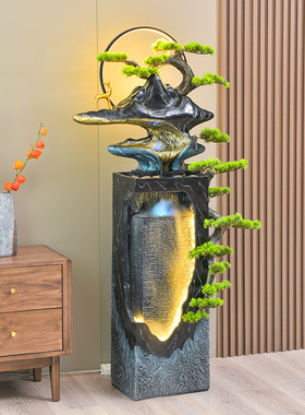 轻奢风大型落地入户喷泉流水摆件