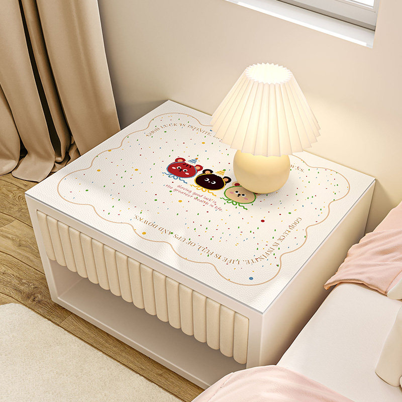 床头柜垫罩卡通防水防油皮革桌垫现代防尘盖布书桌桌面垫轻奢桌布,淘宝优惠券,粉丝福利购,淘宝优惠卷