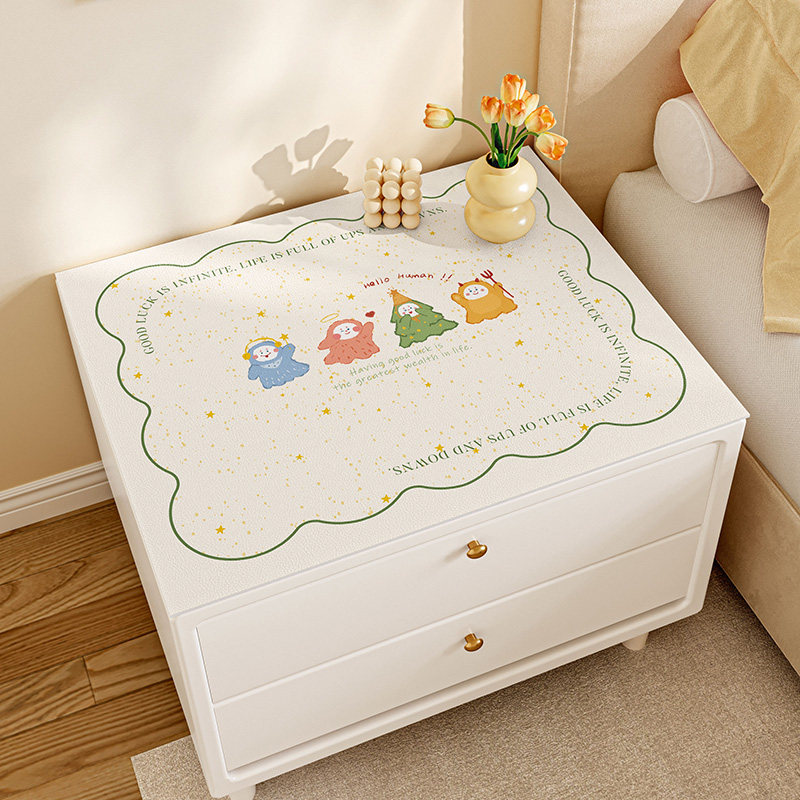 床头柜垫罩卡通防水防油皮革桌垫现代防尘盖布书桌桌面垫轻奢桌布,淘宝优惠券,粉丝福利购,淘宝优惠卷