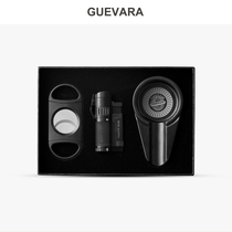 GUEVARA Cigar Scissors Windproof Lighter Ashtrays High-end Cigar Tools Three Sets Of Gift Box Suits