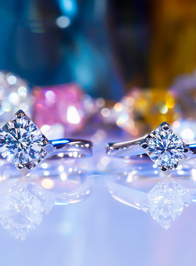 莫桑石简约百搭扭臂指环结求