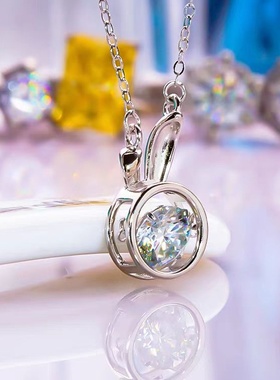 S925纯银灵动折耳兔子项链