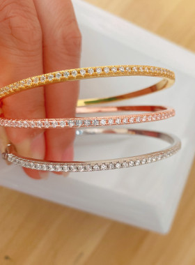 莫桑石时尚手镯女圆形