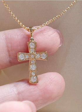 蛇骨十字架项链时尚不过敏