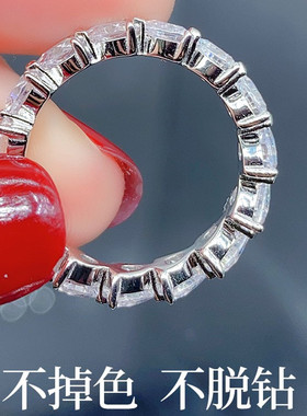 戒指女爱心满钻S925纯银