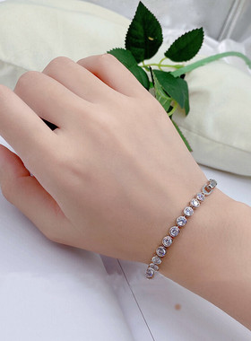 D色莫桑石满钻泡泡手链