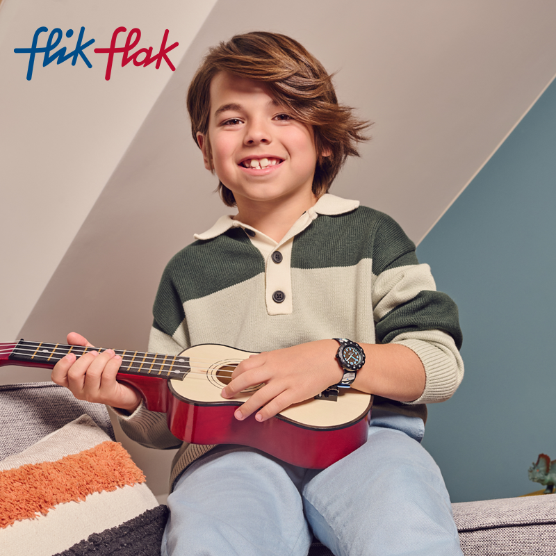 Flik Flak飞菲Swatch集团瑞士儿童手表大表盘学生运动表新年礼物,淘宝优惠券,粉丝福利购,淘宝优惠卷