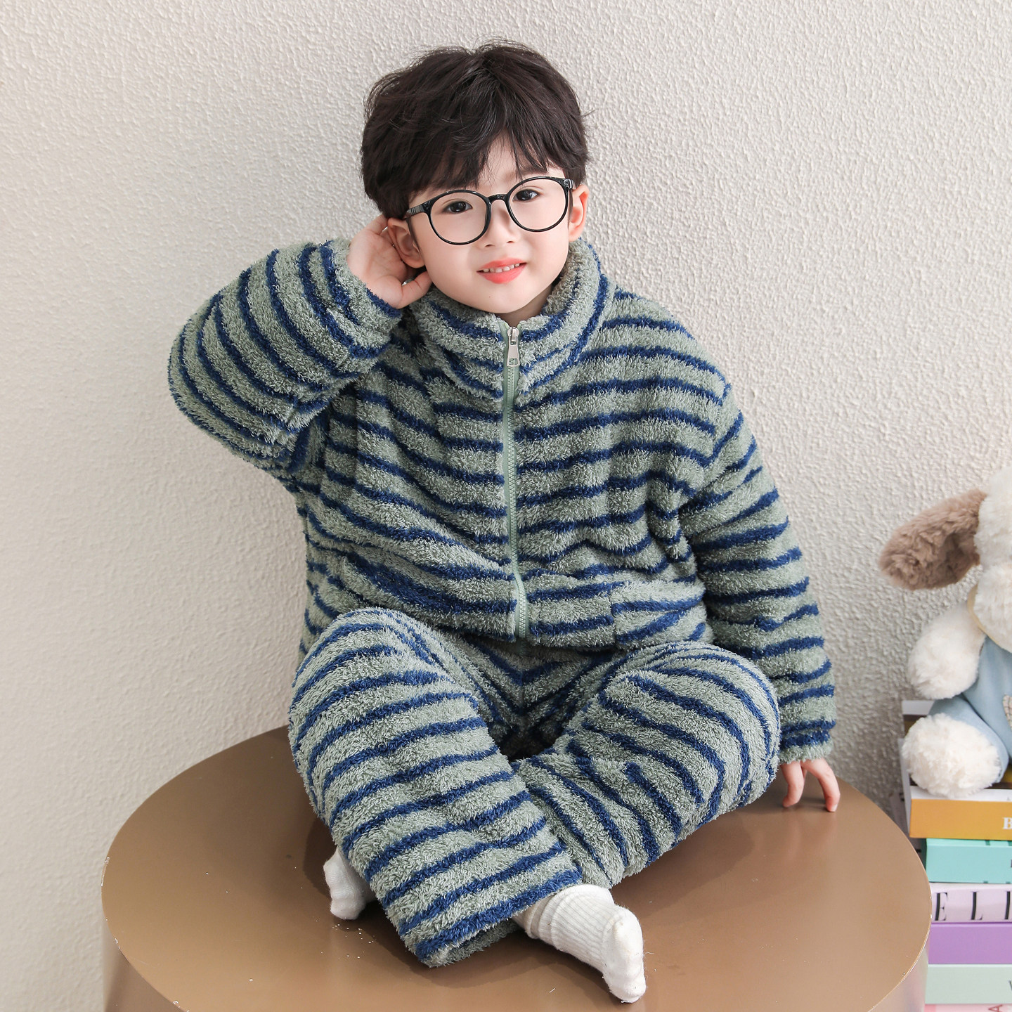 男童睡衣套装冬季2025新款宝宝三层加绒加厚保暖家居服儿童秋冬装,淘宝优惠券,粉丝福利购,淘宝优惠卷