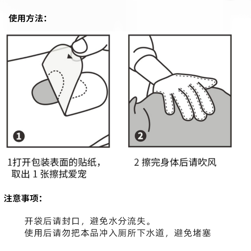 宠物免洗手套蜜袋鼯松鼠仓鼠兔子洗澡擦身体清洁除体臭干洗用品 - 图3