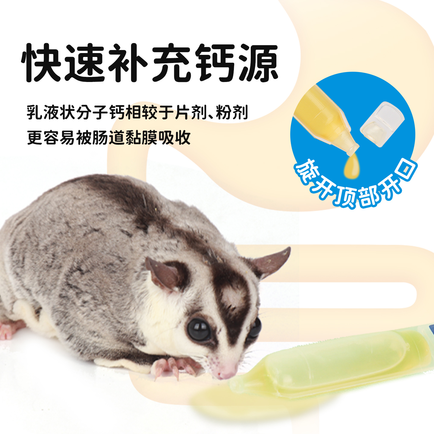 蜜袋鼯补钙用品花枝鼠土拨鼠缺钙快速补钙松鼠液体钙后腿无力钙粉 - 图0