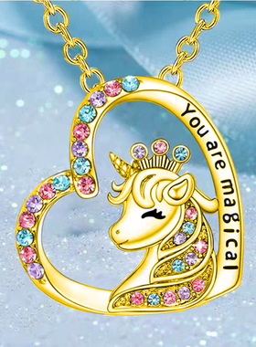 独角兽项链女欧美风儿童学生项链