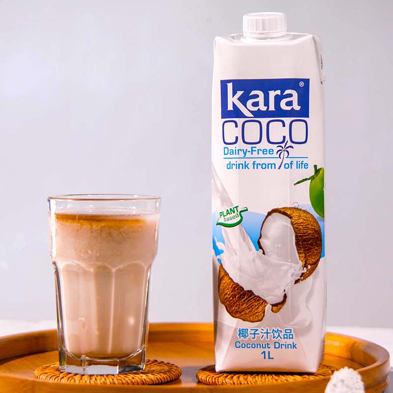 Kara Coco椰子汁饮料1L*4瓶 印尼进口椰肉榨汁椰汁椰奶饮品 - 图1