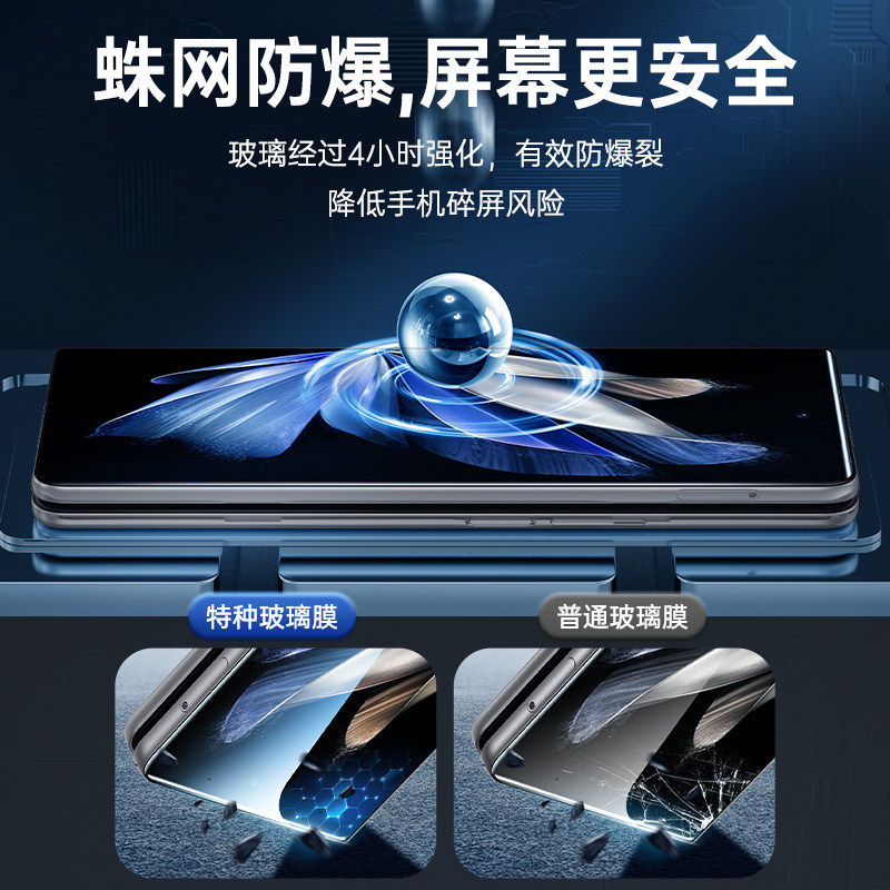 芊宸适用vivoXFold2手机膜xfold折叠屏钢化膜防窥膜全屏覆盖防偷窥屏幕内外屏保护膜高清前后屏膜水凝贴膜防