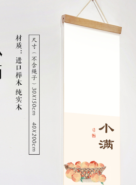 水墨宣言玄关小满实木卷轴